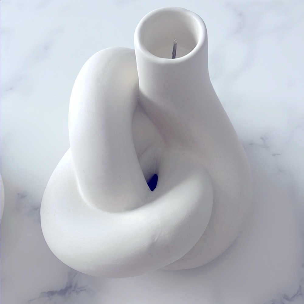 Fluid White Ceramic Art Piece #2